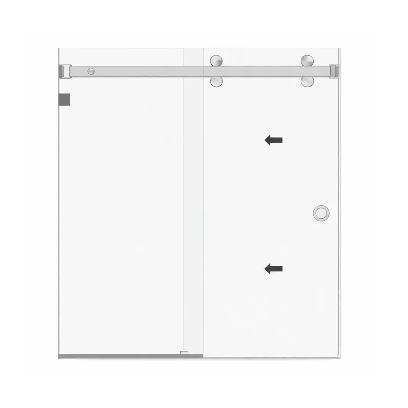 Frameless Sliding Shower Door, Denali Sliding Door Kit, 180 Degree Shower Door